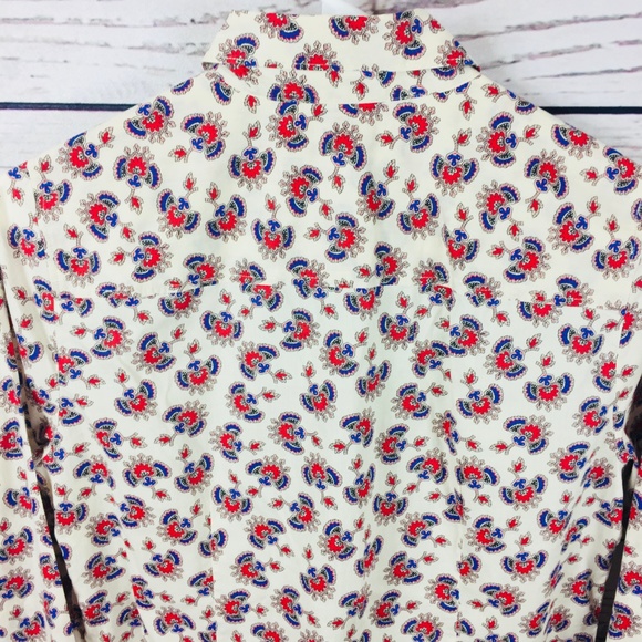 Vintage J Crew The Perfect Shirt in Papaya Paisley - Picture 7 of 8